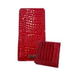 ESTUCHA CON TAPA COLOR ROJO COCODRILO