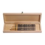 KIT EXCLUCIVE CON CAJA DE MADERA 5 PINCELES  PELO KOLINSKY  #2